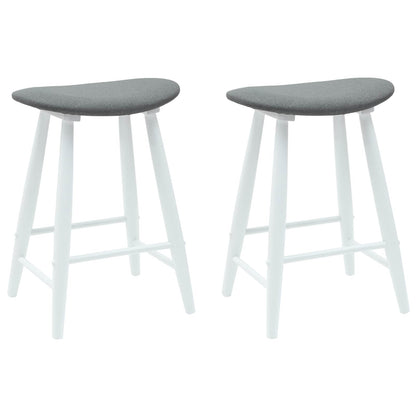 vidaXL Esszimmerstühle 2 pcs Weiß 46 x 37 x 63 cm Massives Gummiholz