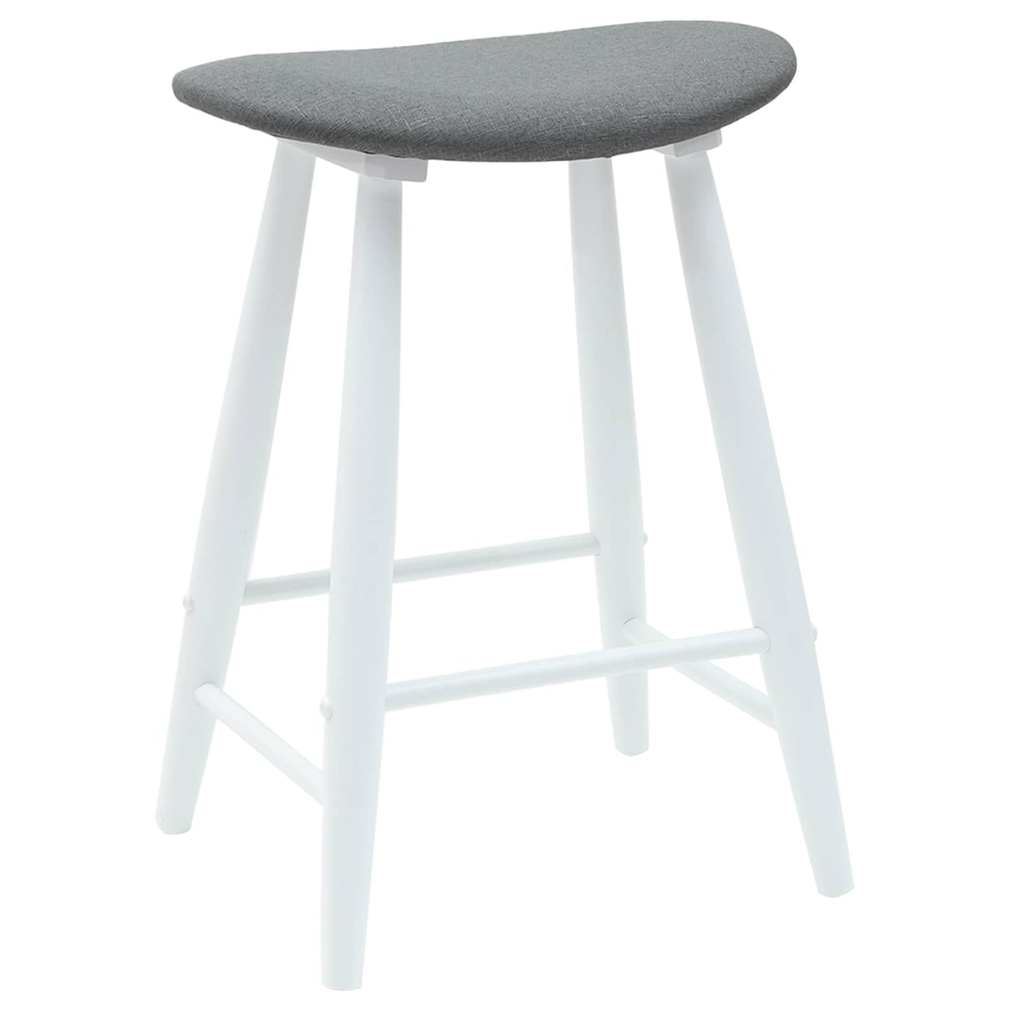 vidaXL Esszimmerstühle 2 pcs Weiß 46 x 37 x 63 cm Massives Gummiholz