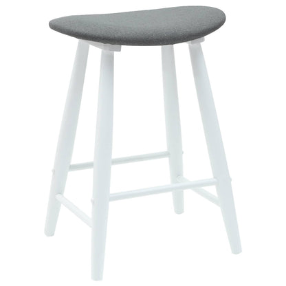 vidaXL Esszimmerstühle 2 pcs Weiß 46 x 37 x 63 cm Massives Gummiholz