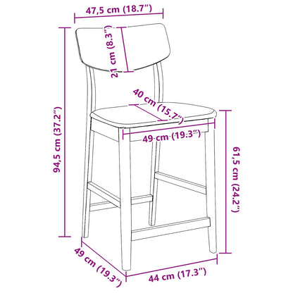 Esszimmerstühle 2 pcs Hellbraun 48 x 49 x 95 cm