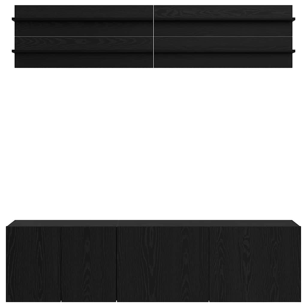 vidaXL TV-Einheiten 6 pcs Schwarz Eichen-Optik Holzwerkstoff