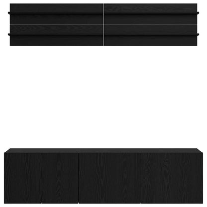 vidaXL TV-Einheiten 6 pcs Schwarz Eichen-Optik Holzwerkstoff
