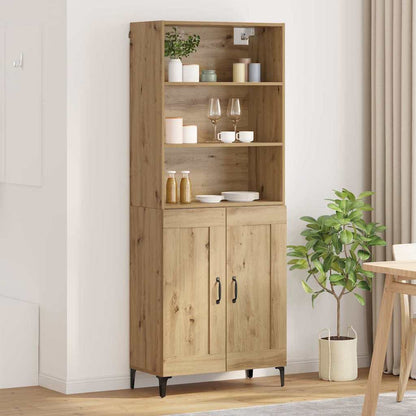 Highboard 2 pcs Artisan-Eiche Holzwerkstoff