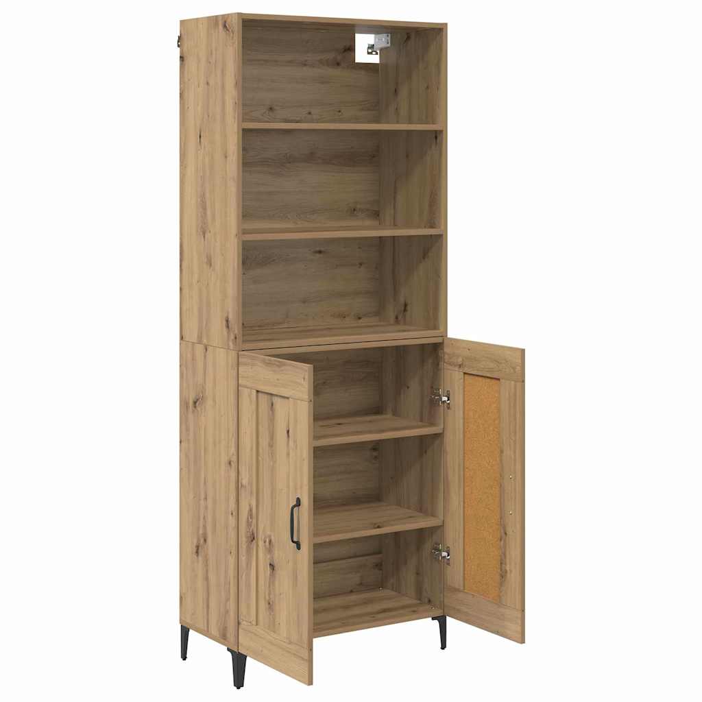 Highboard 2 pcs Artisan-Eiche Holzwerkstoff