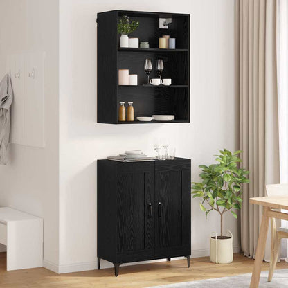 vidaXL Highboard 2 pcs Schwarz Eichen-Optik Holzwerkstoff