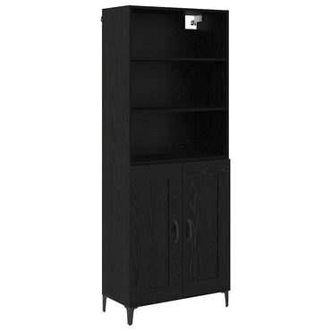 vidaXL Highboard 2 pcs Schwarz Eichen-Optik Holzwerkstoff