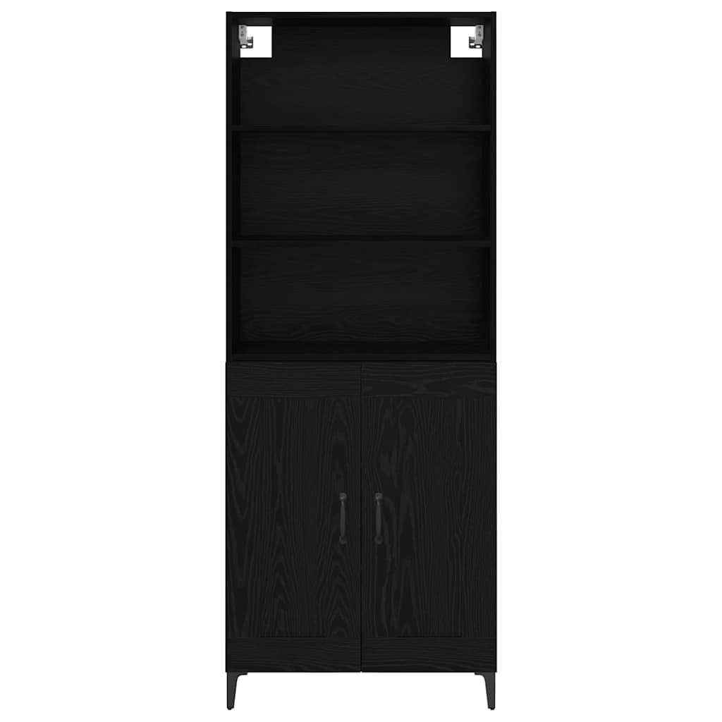 vidaXL Highboard 2 pcs Schwarz Eichen-Optik Holzwerkstoff