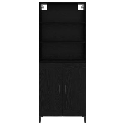 vidaXL Highboard 2 pcs Schwarz Eichen-Optik Holzwerkstoff