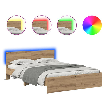 Bettrahmen Artisan-Eiche 120 x 190 cm Holzwerkstoff