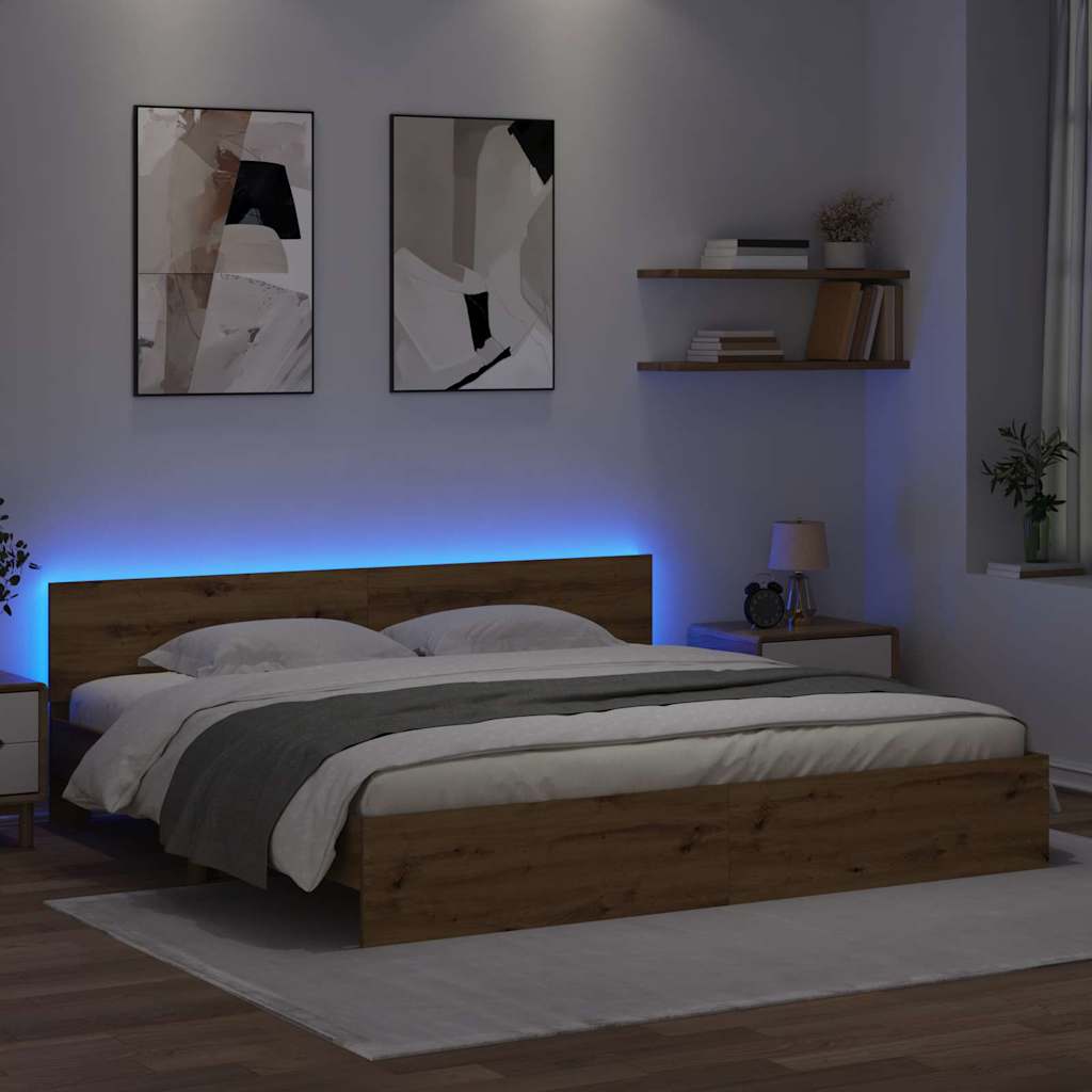 Bettrahmen Artisan-Eiche 200 x 200 cm Holzwerkstoff