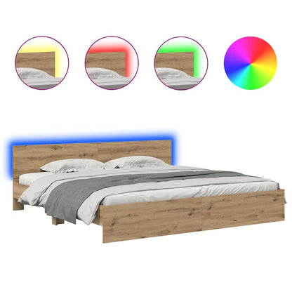 Bettrahmen Artisan-Eiche 200 x 200 cm Holzwerkstoff