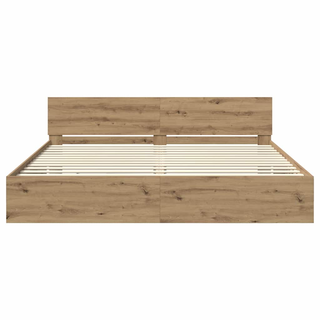 Bettrahmen Artisan-Eiche 200 x 200 cm Holzwerkstoff