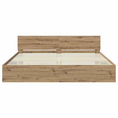 Bettrahmen Artisan-Eiche 200 x 200 cm Holzwerkstoff