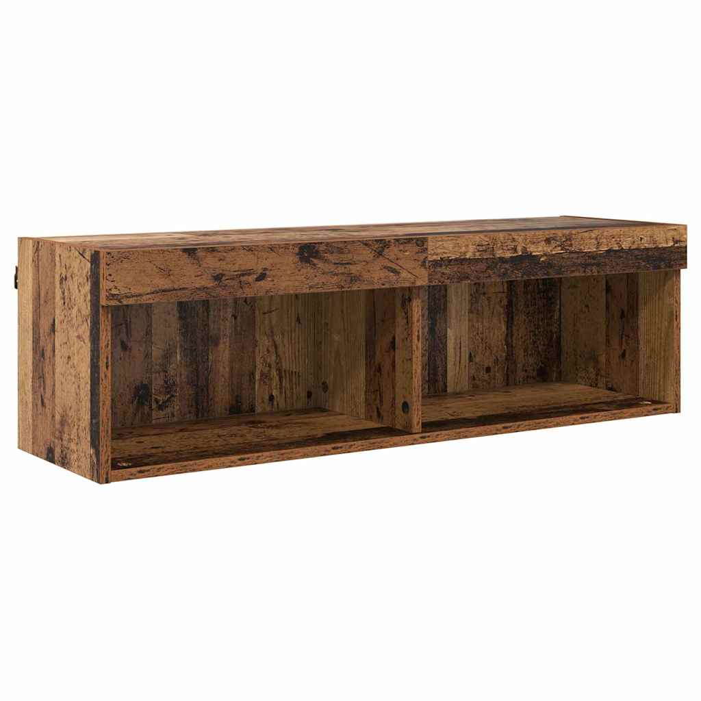 vidaXL TV-Wandregal-Set mit LED 5 pcs Altholz Holzwerkstoff