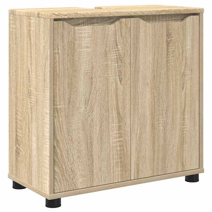 vidaXL Badezimmermöbel-Set mit Regal 4 pcs Sonoma-Eiche Holzwerkstoff
