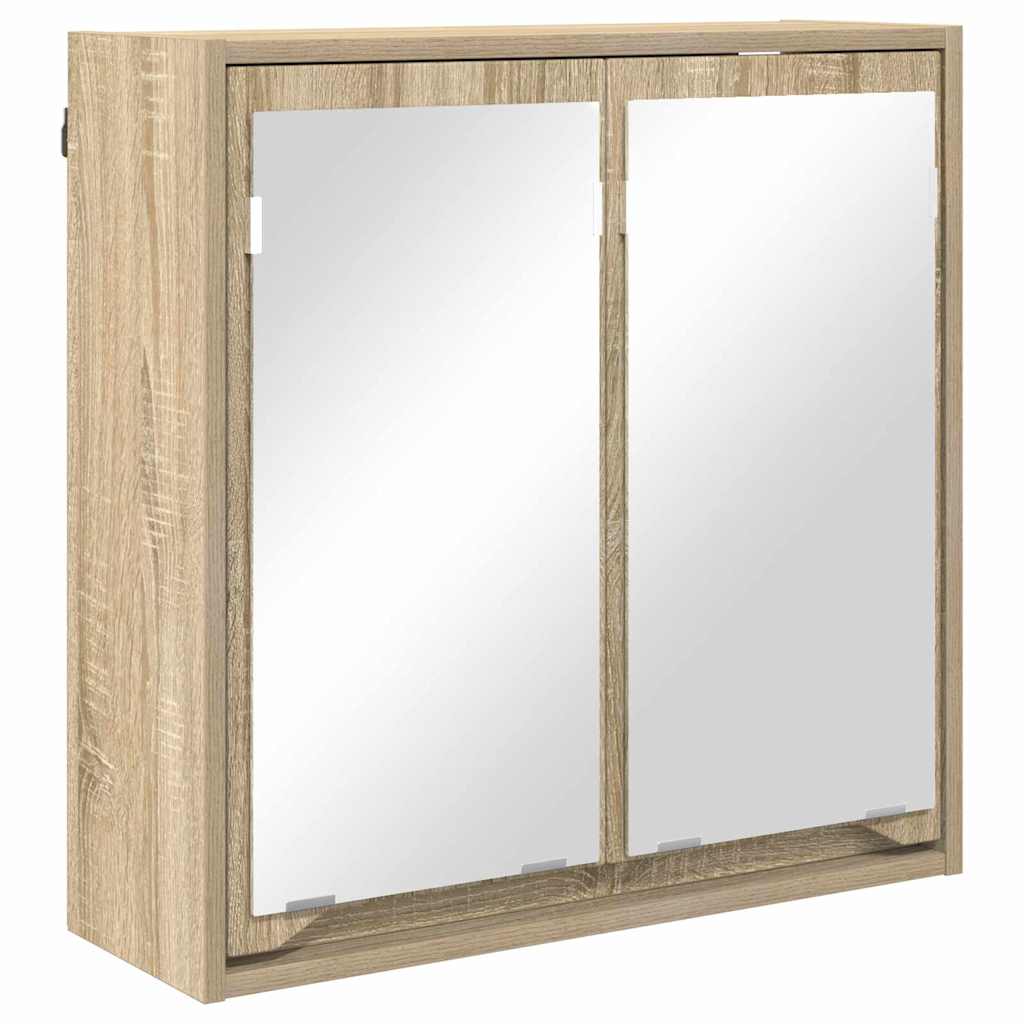 vidaXL Badezimmermöbel-Set mit Regal 4 pcs Sonoma-Eiche Holzwerkstoff