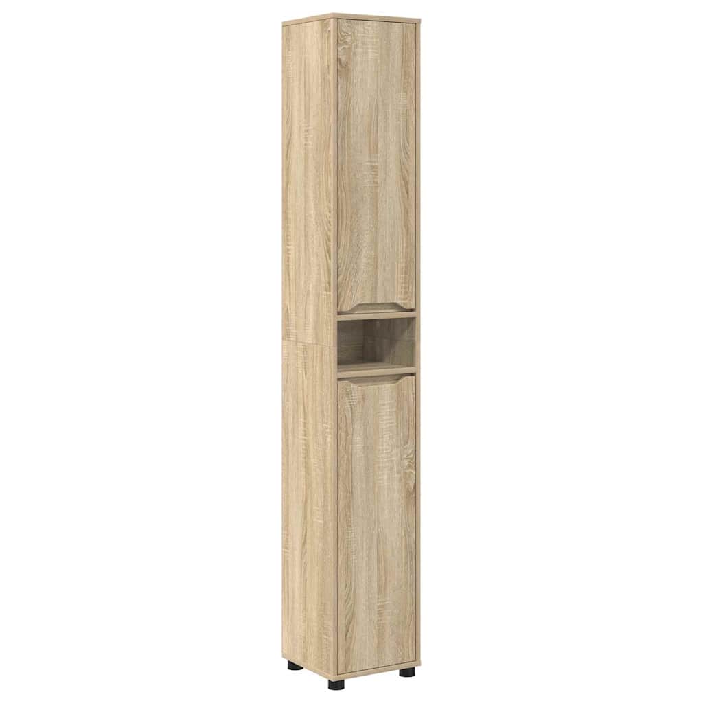 vidaXL Badezimmermöbel-Set mit Regal 4 pcs Sonoma-Eiche Holzwerkstoff