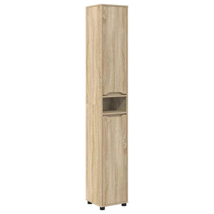 vidaXL Badezimmermöbel-Set mit Regal 4 pcs Sonoma-Eiche Holzwerkstoff