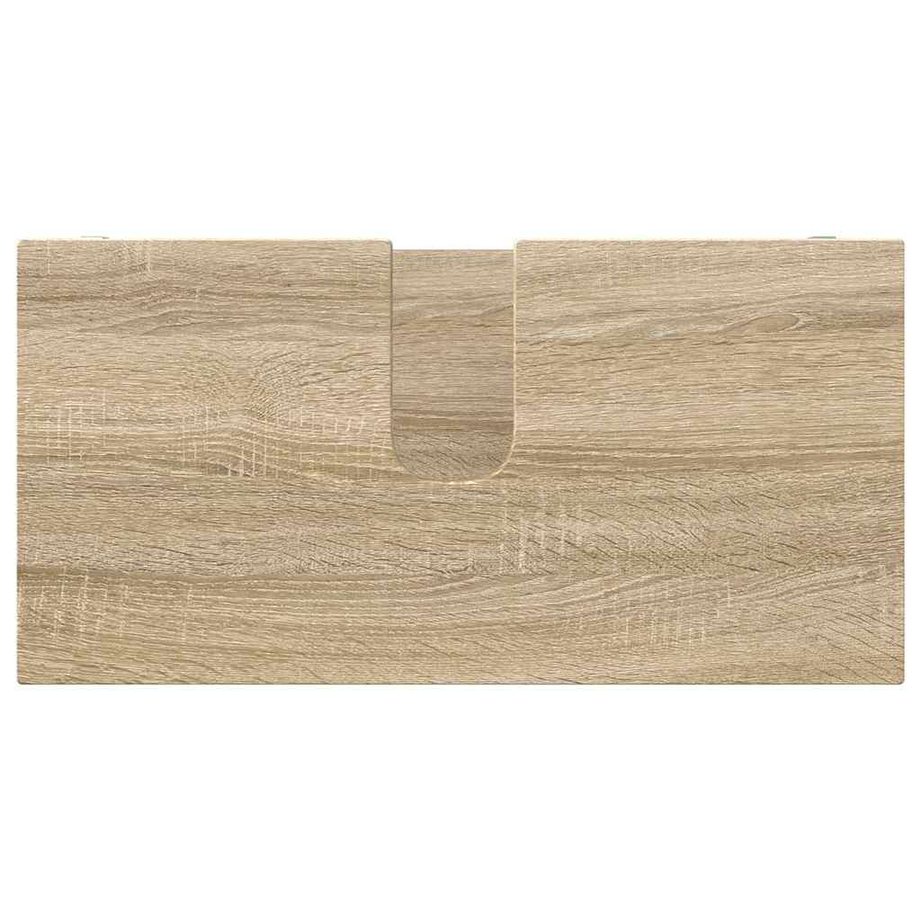 vidaXL Badezimmermöbel-Set mit Regal 4 pcs Sonoma-Eiche Holzwerkstoff