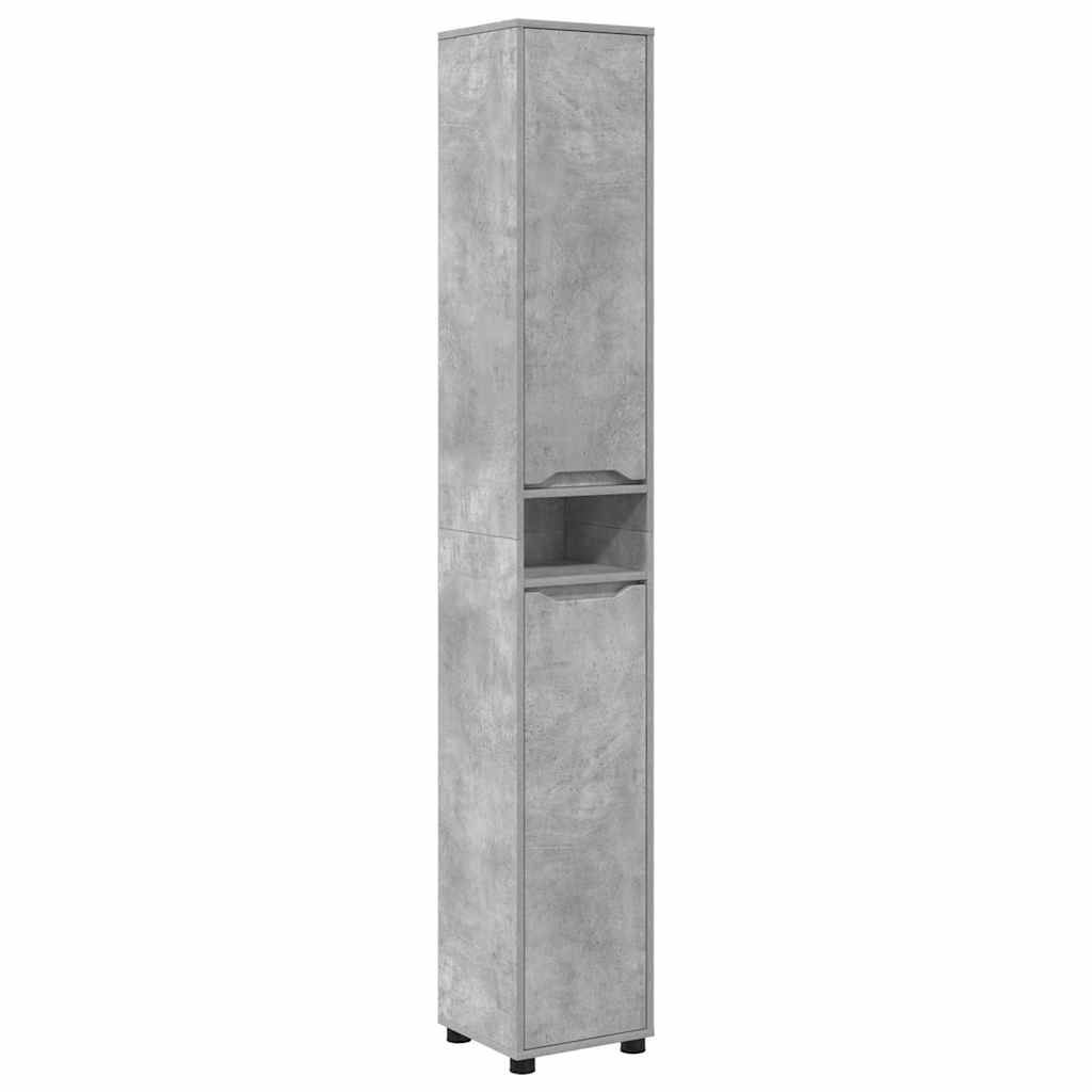 vidaXL Badezimmermöbel-Set mit Regal 4 pcs Beton Grau Holzwerkstoff