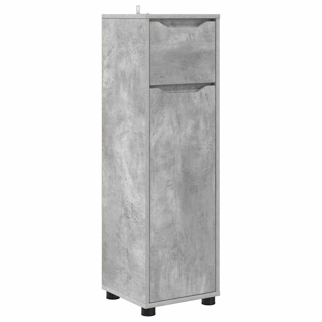 vidaXL Badezimmermöbel-Set mit Regal 4 pcs Beton Grau Holzwerkstoff