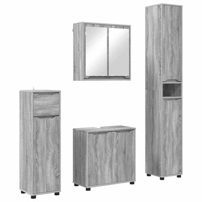 Badezimmermöbel-Set mit Regal 4 pcs Graues Sonoma Holzwerkstoff