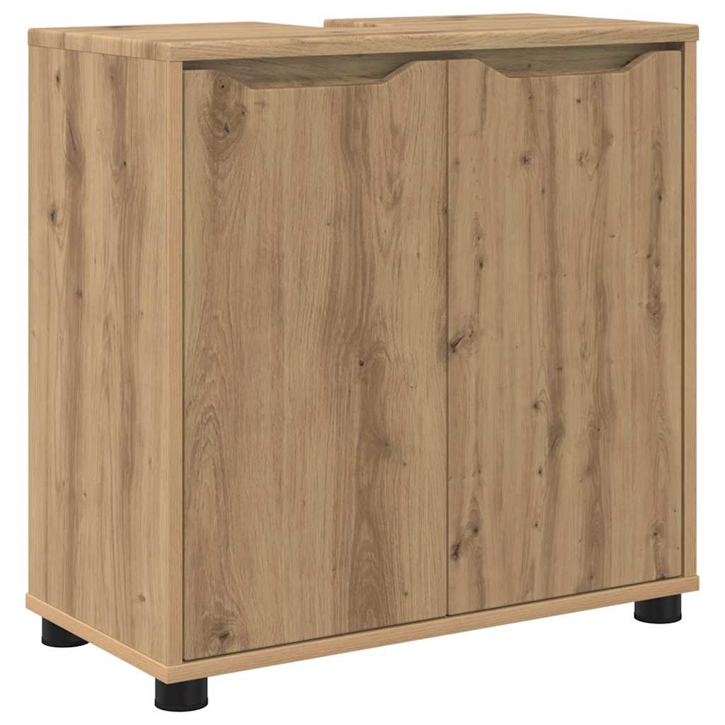 vidaXL Badezimmermöbel-Set mit Regal 4 pcs Artisan-Eiche Holzwerkstoff