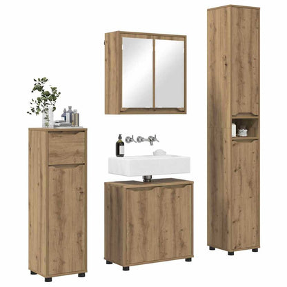 vidaXL Badezimmermöbel-Set mit Regal 4 pcs Artisan-Eiche Holzwerkstoff