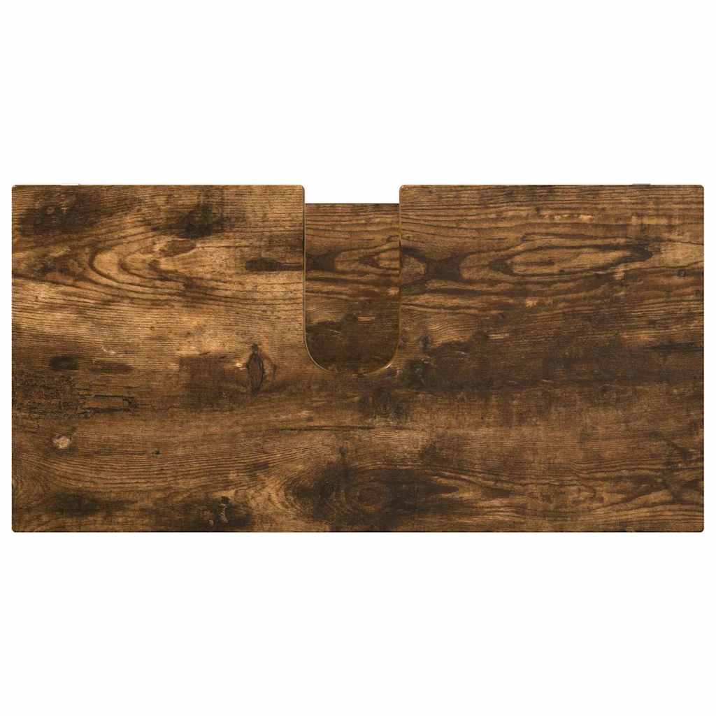 Badezimmermöbel-Set 3 pcs Geräucherte Eiche Holzwerkstoff