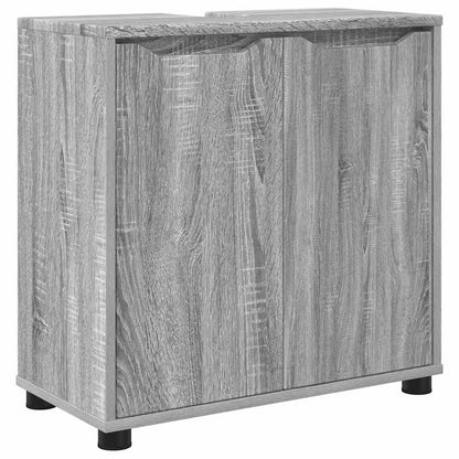 vidaXL Badezimmermöbel-Set mit Regal 3 pcs Graues Sonoma Holzwerkstoff