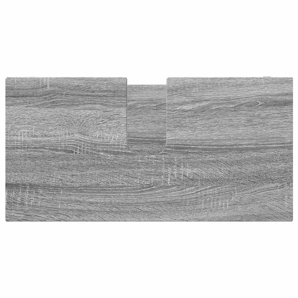 vidaXL Badezimmermöbel-Set mit Regal 3 pcs Graues Sonoma Holzwerkstoff