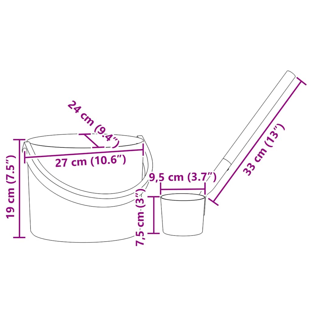 Sauna Zubehör Set 2 pcs Schwarz