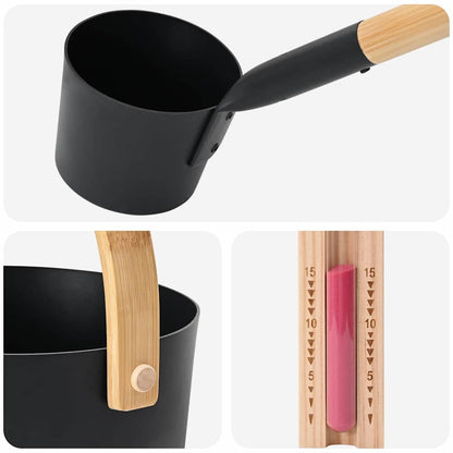 Sauna Zubehör Set 4 pcs Schwarz