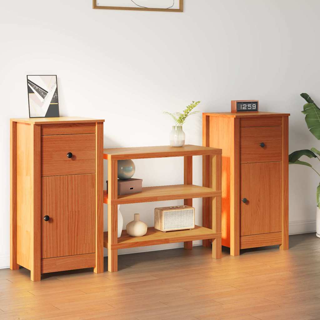 Sideboard mit Schubladen 2 pcs Wachsbraun 39 x 34,5 x 80 cm