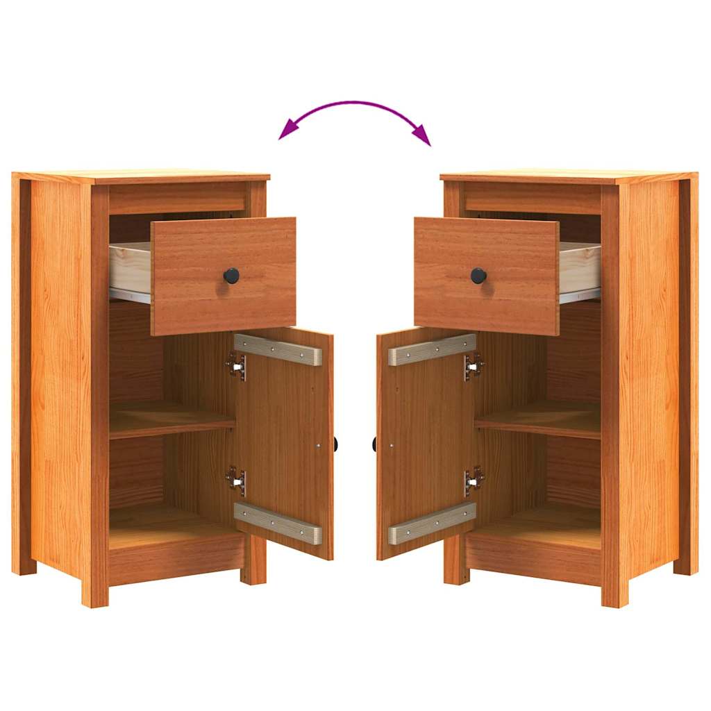 Sideboard mit Schubladen 2 pcs Wachsbraun 39 x 34,5 x 80 cm