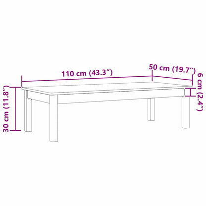 Couchtisch Max Braun 110 x 50 x 30 cm Massives Kiefernholz