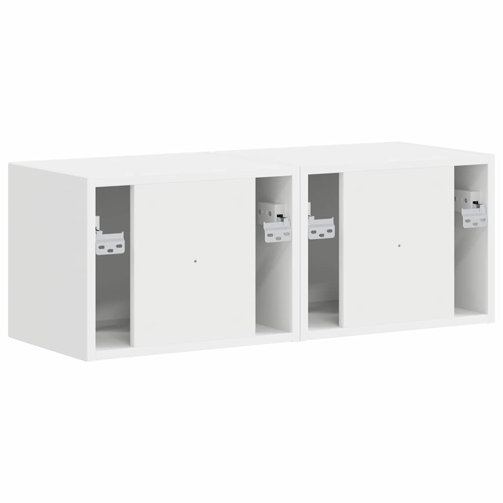 vidaXL TV-Wandschrank 2 pcs Weiß 60 x 31 x 29,5 cm Holzwerkstoff