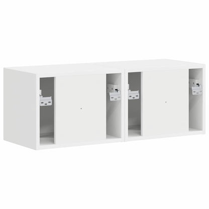 vidaXL TV-Wandschrank 2 pcs Weiß 60 x 31 x 29,5 cm Holzwerkstoff
