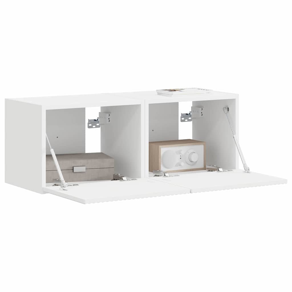 vidaXL TV-Wandschrank 2 pcs Weiß 60 x 31 x 29,5 cm Holzwerkstoff