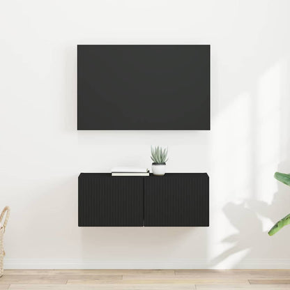 vidaXL TV-Wandschrank 2 pcs Schwarz 60 x 31 x 29,5 cm Holzwerkstoff