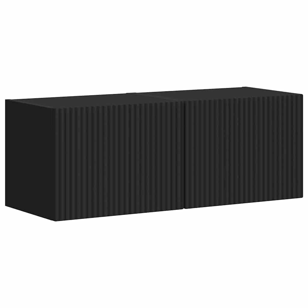 vidaXL TV-Wandschrank 2 pcs Schwarz 60 x 31 x 29,5 cm Holzwerkstoff