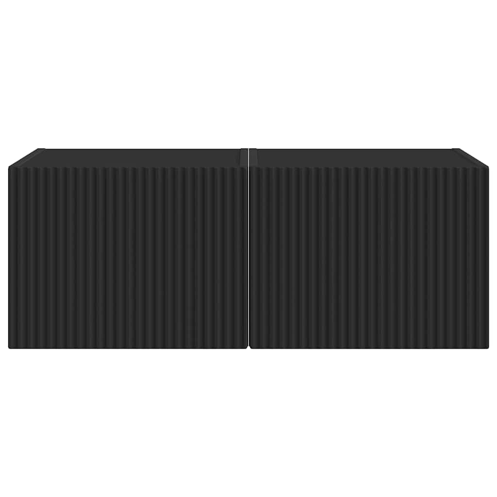 vidaXL TV-Wandschrank 2 pcs Schwarz 60 x 31 x 29,5 cm Holzwerkstoff