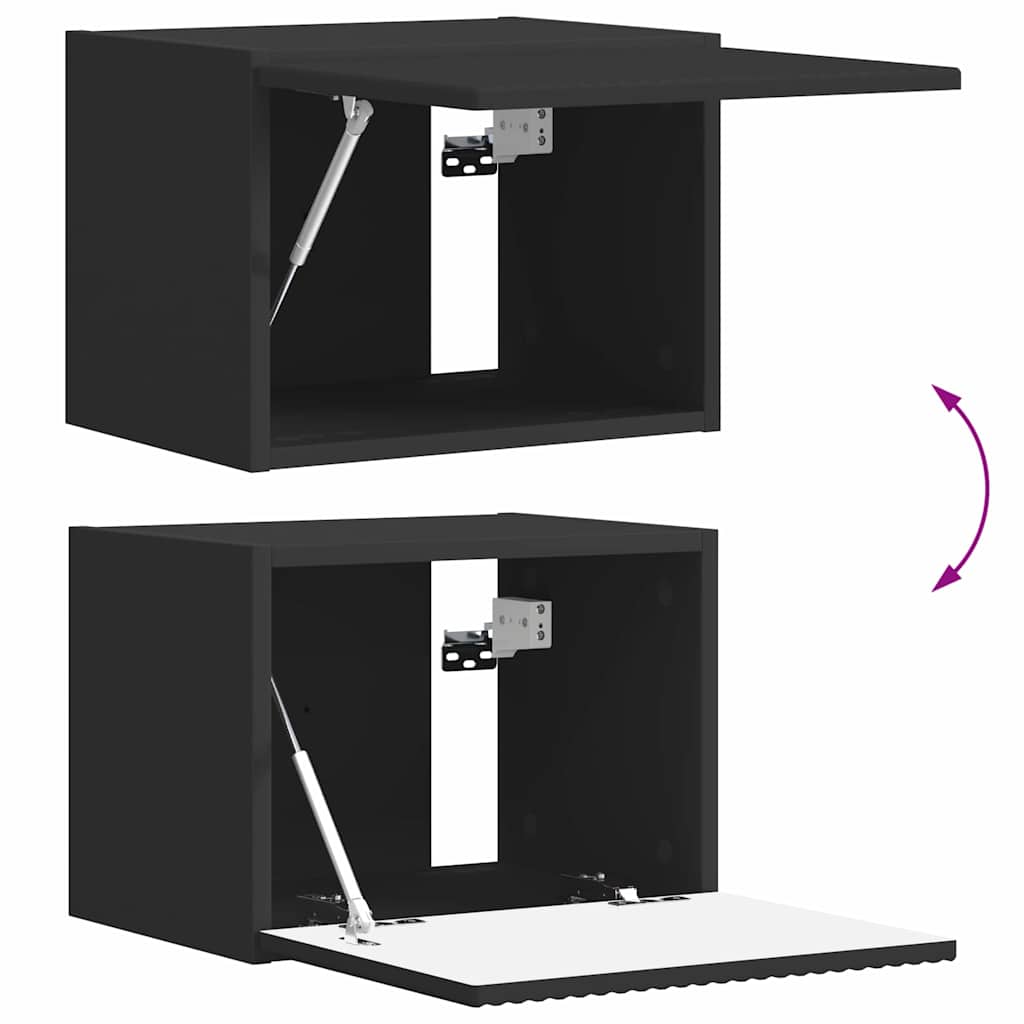 vidaXL TV-Wandschrank 2 pcs Schwarz 60 x 31 x 29,5 cm Holzwerkstoff
