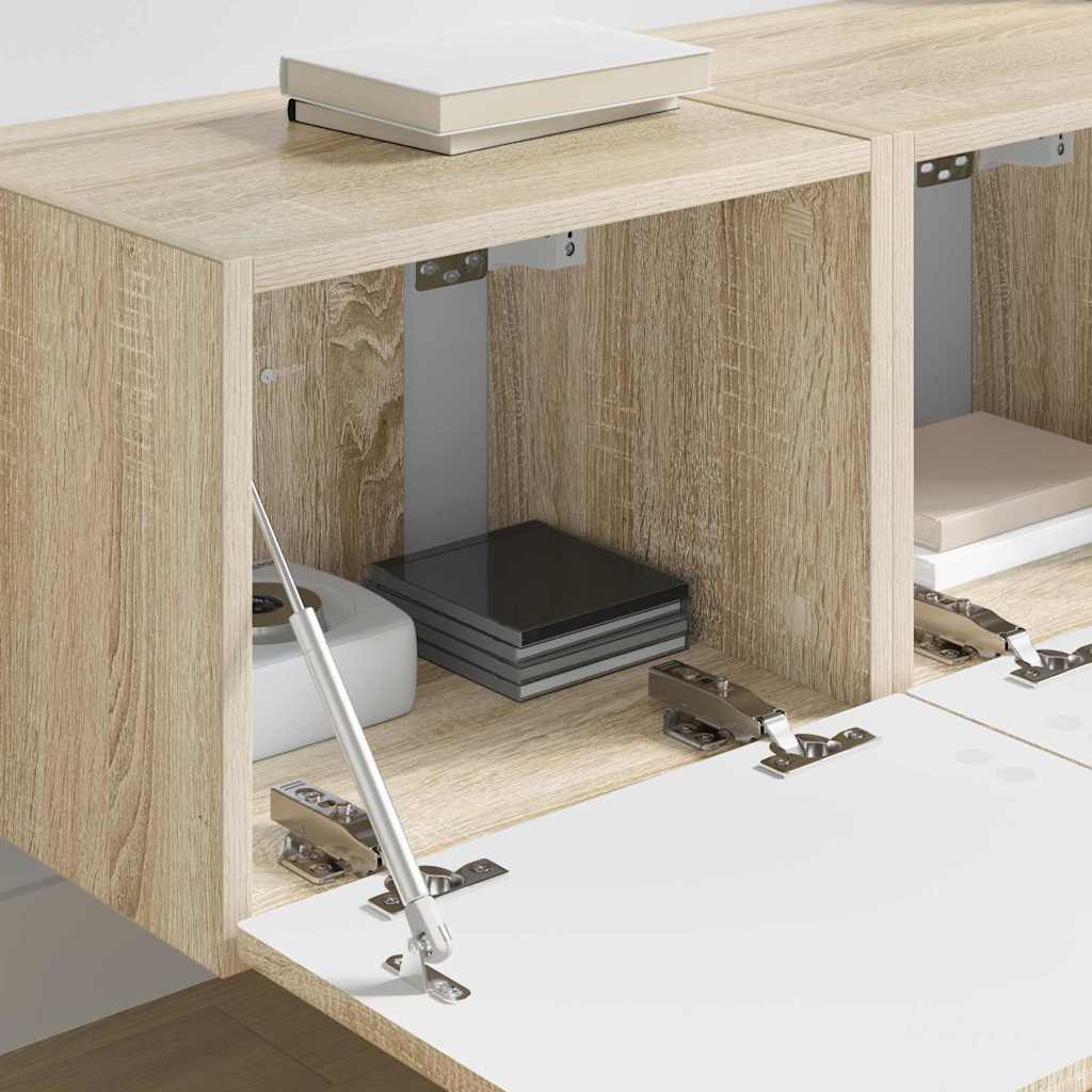 vidaXL TV-Wandschrank 2 pcs Sonoma 60 x 31 x 29,5 cm Holzwerkstoff