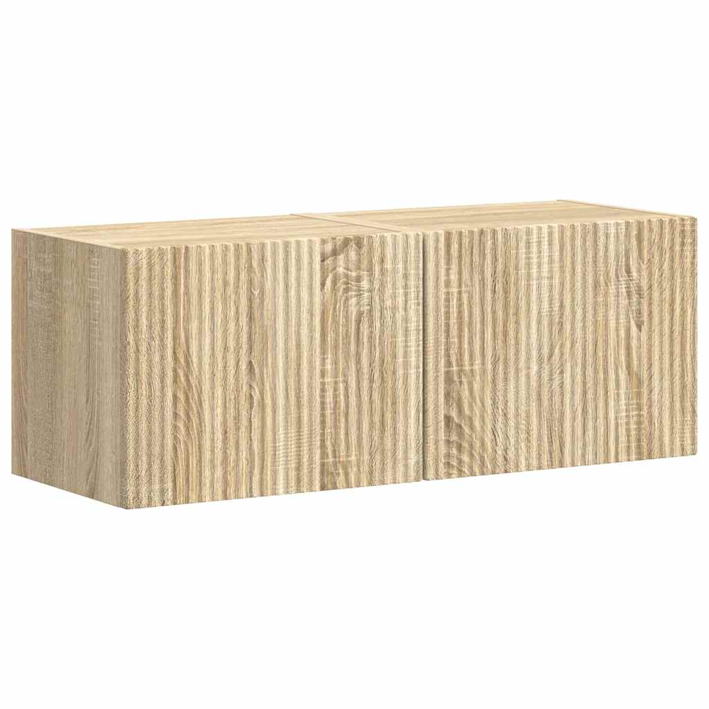 vidaXL TV-Wandschrank 2 pcs Sonoma 60 x 31 x 29,5 cm Holzwerkstoff