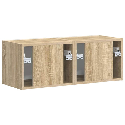 vidaXL TV-Wandschrank 2 pcs Sonoma 60 x 31 x 29,5 cm Holzwerkstoff