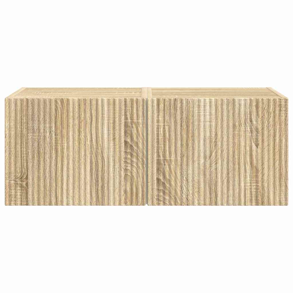 vidaXL TV-Wandschrank 2 pcs Sonoma 60 x 31 x 29,5 cm Holzwerkstoff