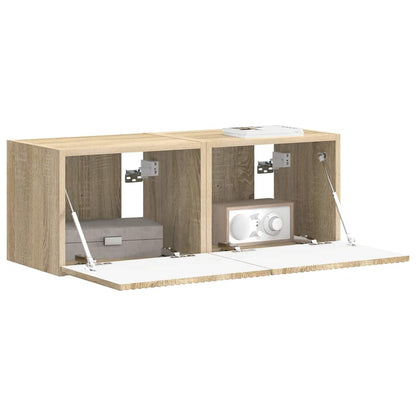 vidaXL TV-Wandschrank 2 pcs Sonoma 60 x 31 x 29,5 cm Holzwerkstoff
