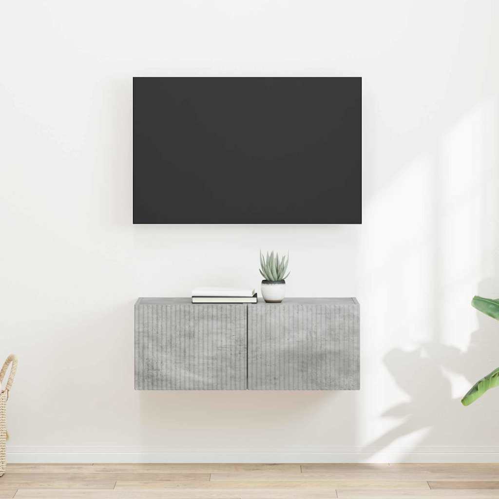 vidaXL TV-Wandschrank 2 pcs Beton 60 x 31 x 29,5 cm Holzwerkstoff