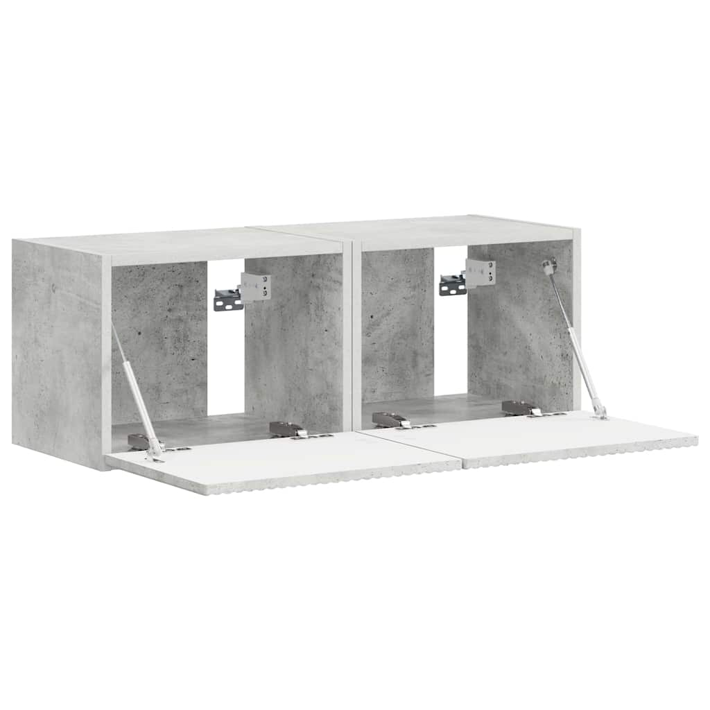 vidaXL TV-Wandschrank 2 pcs Beton 60 x 31 x 29,5 cm Holzwerkstoff